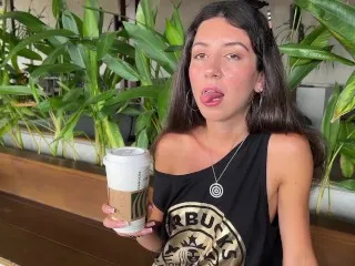 Public Sperm Shower at Starbucks - Steamy BJ Scene