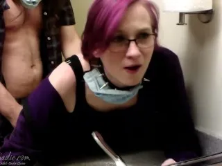 Public Restroom Quickie - Close-up Creampie Quarantine