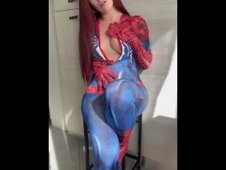 Cosplay Spiderwoman Carolina Iena - Hardcore Touch & Cum Play