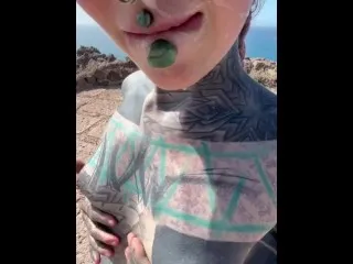 Hippie Girl Takes Hard Anal, Big Cumshot Facial - Public