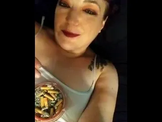 Sexy Pierced Kitty Smokes & Sips Wine