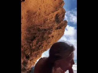 Public Beach Blowjob Caught on Cam