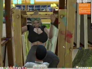 Intense 6-Person Sex on Easel - The Sims 4