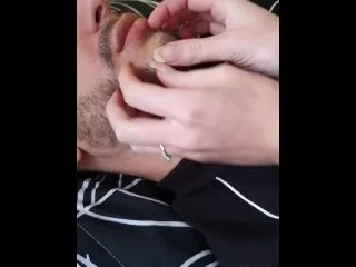 Bearded Pornstar Scratches with Long Nails - Intense Massage