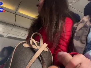 Risky Airplane Masturbation - Exposed Public Dick Flash