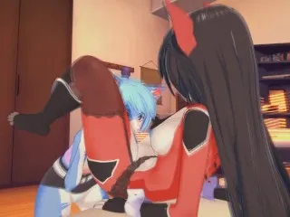 (3D Hentai) Lesbian Furries Action