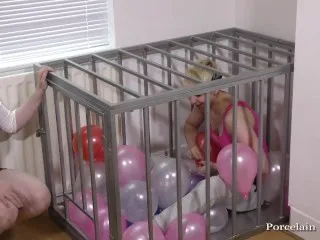 Slave Girl Balloon Fetish Explosion