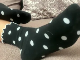 Girl swaps sexier socks - feet action