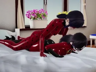 Marinette Ladybug & Violet Incredibles - Hardcore Futanari Sex