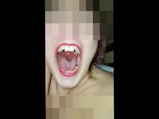 Girl Opens Wide - Mouth Blown