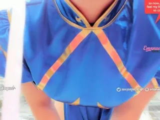 Public Sexy Cosplay Chun Li Masturbates: Jerk Off Instructions & Cum Countdown