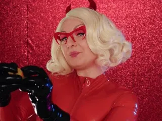 Arya Grander - Latex Blonde Mukbang FOOD Fetish - Close-up Chewing