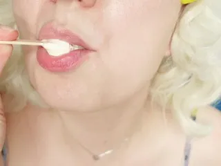 Fetish Braces Mukbang: Intense Ice Cream Closeup