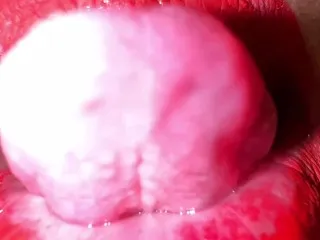 Young Moroccan Star's Juicy Tongue ASMR - Red Lipstick