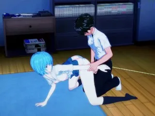 Intense Home Sex: Rei Ayanami x Shinji Ikari - NGE Hentai