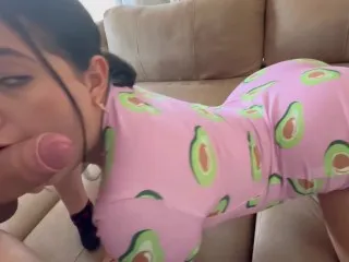 Young Latina Sucks Massive White Cock
