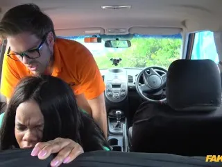 Ebony BBW Sex in Car - Fake Driving School BIG Panties Off