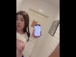 Hot Girl Flashes Big Tits