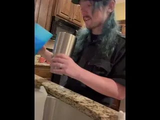 Police Officer Destroys Dirty Dishes Hardcore