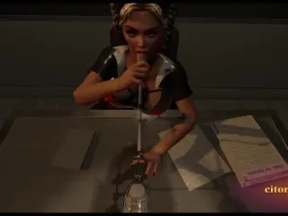 VR Game: Blonde Latex Nurse Sucks Cum with Urethra Probe