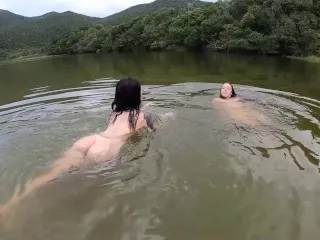 Naughty Lake Orgy: Two Girls Go Wild