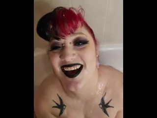 Goth Toilet Slut Drinks Piss, Cum Dumped