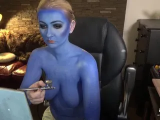 Star Wars Twi'Lek Naked Bodypaint Time-lapse