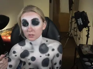 Nude Dalmatian GF Timelapse Bodypaint