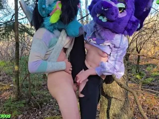 Barely Legal Furry Girl in the Woods - Raw, Intense Cuckold Sex