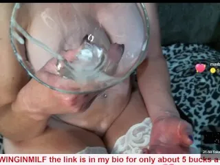 SwinginMILF drains Hubby's cock on live cam