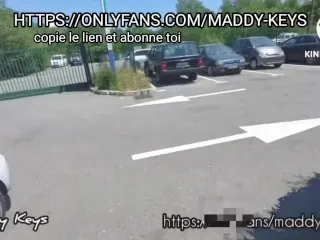 French Babe Sucks Guy in Broad Daylight at Busy Supermarket Parking - Real