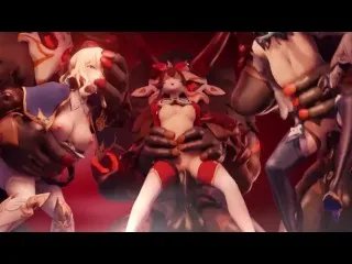 Hardcore Sex: Eula, Jean & Amber from Genshin Impact