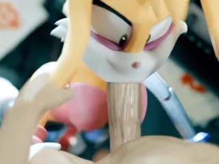 Facefucking Bunnie Rabbot (Sonic) by Merengue Z