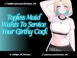 Girthy Cock Serviced by Topless Maid (ASMR, College Roleplay)