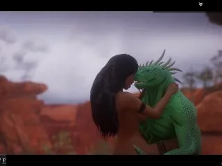 Lizard-Man Double Penetrates Girl - Savage Wild Sex