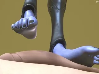 Barefoot Cock Trample - Widowmaker's Animated Domination