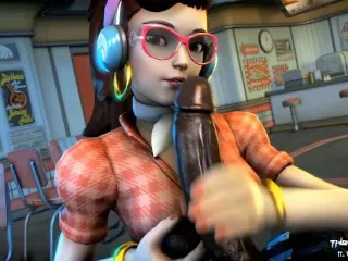 Overwatch D.Va BBC Hentai Handjob