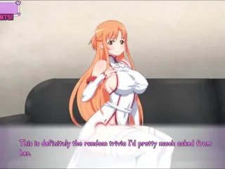 Asuna's Debut - Hentai Game Parody PornPlay Ep.1 on the Couch