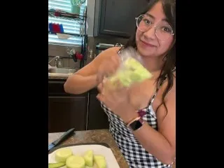 Busty YouTuber's Cucumber TikTok Sex