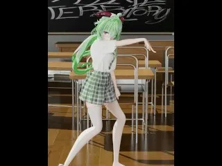 Ganyu School Uniform Dance, Vertical Screen Hentai, White Hair