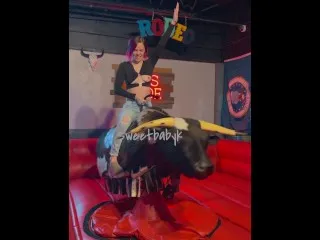 Mechanical Bull Ride + College Slut Exposed