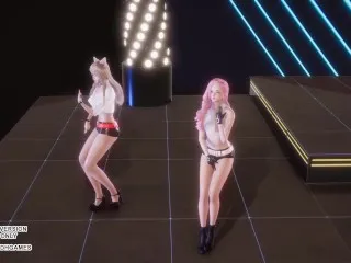 [League of Legends] Sexy Oppa Dance-Off - Ahri vs Seraphine in 4K Hentai