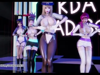 [RedVelvet, Bad Boys] Ahri, Akali, Evelynn & Kaisa's Hot Strip Teases - KDA LoL