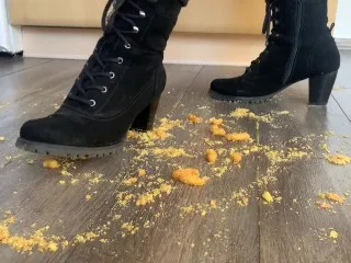 Angel Crushes Nutcracker Hard with Sexy Boots