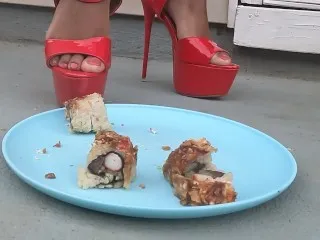 Crushing Heels Foot Fetish: Trample & Stomp Food