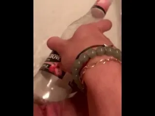 Pussy Stretched with Bottle Insertion