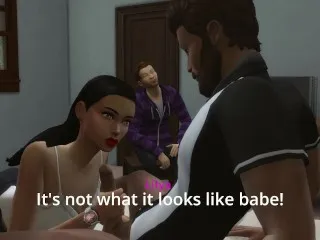 Cuckold Husband: Big Dick Boss Fucks Hot Latina Wife (Sims 4)