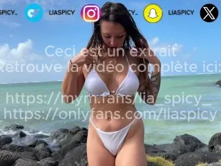 Public Sex on Mauritius Beach - Cum on Glasses