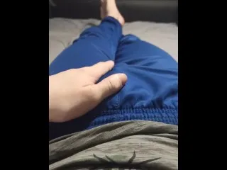 Blue Sweatpants Bulge Tease & Rub