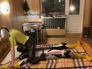 Biker Pup Bondage Tapeplay